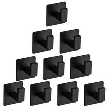 Gancho de toalha de banho Vanloory Self-Adhesive Square Coat Hook preto Gancho de toalha de banho Vanloory Self-Adhesive Square Coat Hook preto