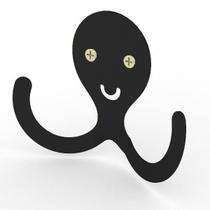 Gancho Decorativo Polvo Smile Aço Preto 9X11 Cm Gancho Decorativo Polvo Smile Aço Preto 9X11 Cm