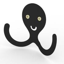 Gancho Decorativo Polvo Smile Aço Preto 9X11 Cm Gancho Decorativo Polvo Smile Aço Preto 9X11 Cm