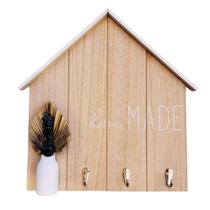 Gancho Decorativo Porta Chaves Rústico Madeira Vaso 3D 35cm x 30cm - Tuut