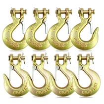 Gancho deslizante Clevis AYAYGD, pacote com 8 unidades, aço dourado, grau 70, 1/4 de polegada