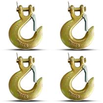 Gancho deslizante Clevis V-chen de aço G70 de 1/2" com trava de segurança, pacote com 4