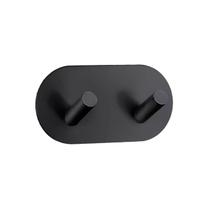 Gancho Duplo Adesivo Sem Furos de Ferro Preto Gancho Duplo Adesivo Sem Furos de Ferro Preto