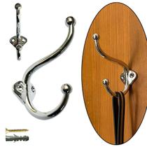 Gancho Duplo de Parede, Cabide, Cromado, Feito em metal Gancho Duplo de Parede, Cabide, Cromado, Feito em metal