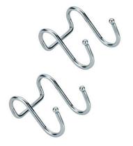 Gancho Duplo Para Barra Tubular Cromado 2 Unidades Gancho Duplo Para Barra Tubular Cromado 2 Unidades