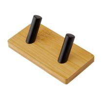 Gancho Duplo Para Parede Adesivo Organizador Em Bambu 9cm Gancho Duplo Para Parede Adesivo Organizador Em Bambu 9cm