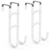 Gancho duplo para porta FYY 2 unidades, resistente, branco