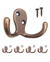 Gancho duplo para roupão HOWTOOL, pacote com 5, cobre antigo Gancho duplo para roupão HOWTOOL, pacote com 5, cobre antigo