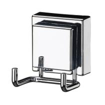 Gancho Duplo Ventosa Quadrado Premium Future Cromado