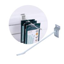 Gancho Expositor 25cm Branco para Painel Canaletado 30 Unidades