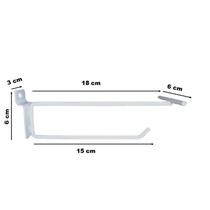 Gancho Expositor Com Porta Preço Painel Canaletado 15 Cm Kit 01 Pç