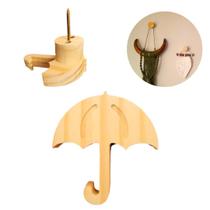 Gancho Guarda Chuva de Madeira - Gancho de Parede Cabideiro