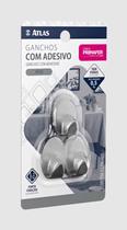 Gancho inox com adesivo 3 pçs - 2591 primafer