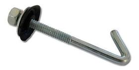 Gancho J Fixação De Telha 1/4 X 85mm Completo - 50 Pçs