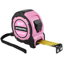 Gancho magnético de revestimento de nylon rosa WORKPRO de 7,6 m de fita métrica