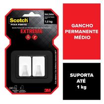 Gancho Medio SCOTCH Branco com 2 Unidades Gancho Medio SCOTCH Branco com 2 Unidades