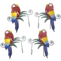 Gancho Metal Duplo Enfeite Arara Vermelha Kit 4 Uni Decoraçao Parede Sala Quarto Casa