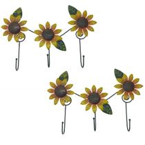 Gancho Metal Enfeite Girassol Kit 4 Uni Pendurar Chaves Bone Bolsa Parede Decoraçao Organizaçao Multiuso Sala Quarto
