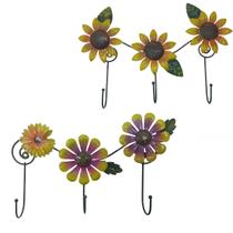 Gancho Metal Kit 4 Uni Enfeite Girassol Parede Pendura Chaves Bone Bone Decoraçao Organizaçao Sala Casa