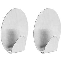 Gancho Oval Metálico com Adesivo M - 2 Unidades - OR30652 - ORDENE Gancho Oval Metálico com Adesivo M - 2 Unidades - OR30652 - ORDENE