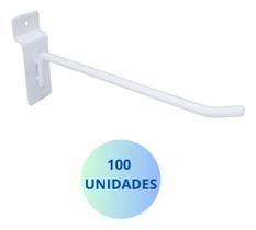 Gancho Painel Canaletado 15 cm Branco Kit 100 peças