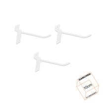 Gancho Para Painel Canaletado 10cm Branco Kit 10 Unidades