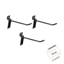 Gancho Para Painel Canaletado 10cm Preto Kit 50 Unidades
