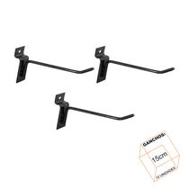 Gancho Para Painel Canaletado 15cm Preto Kit 10 Unidades