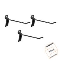 Gancho Para Painel Canaletado 15cm Preto Kit 50 Unidades