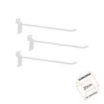 Gancho Para Painel Canaletado 20cm Branco Kit 150 Unidades