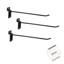 Gancho Para Painel Canaletado 25cm Preto Kit 100 Unidades