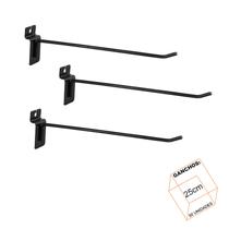 Gancho Para Painel Canaletado 25cm Preto Kit 50 Unidades