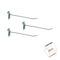 Gancho Para Painel Canaletado 25cm Zincado Kit 40 Unidades