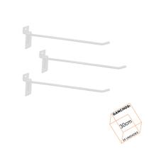 Gancho Para Painel Canaletado 30cm Branco Kit 25 Unidades