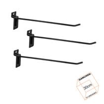 Gancho Para Painel Canaletado 30cm Preto Kit 10 Unidades
