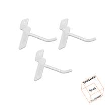 Gancho Para Painel Canaletado 5cm Branco Kit 40 Unidades - LM Balcoes