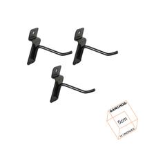 Gancho Para Painel Canaletado 5cm Preto Kit 15 Unidades
