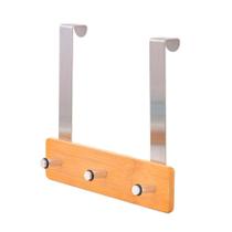 Gancho Para Porta De Bambu E Inox Com 3 Hastes De Suporte Gancho Para Porta De Bambu E Inox Com 3 Hastes De Suporte