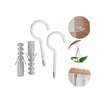 Gancho Parafuso Branco C/bucha 6mm Pacote 4 Peças