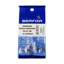Gancho Parafuso Pitão Rosca Brico Para Fixação Madeiras De Prender Pendurar 14x30mm com 4 Unidades Gancho Parafuso Pitão Rosca Brico Para Fixação Madeiras De Prender Pendurar 14x30mm com 4 Unidades