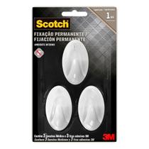 Gancho Plastico Médio Com 3 unidades Scotch 1kg - 3M Gancho Plastico Médio Com 3 unidades Scotch 1kg - 3M