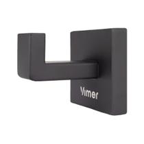 Gancho Porta-Toalha Banheiro de Parede Preto Aço Inox Vimer