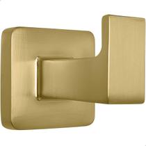 Gancho Porta Toalha De Rosto Dourado Escovado Cabide Simples Suporte De Parede Banheiro Acessorio Quadrado Lavabo Multiuso Metal Gold Fosco