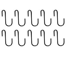 Gancho S de Metal Estilo Industrial Preto Kit 10