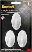 Gancho Scotch 3M Adesivo Sem Furos Suporta 1Kg - 3 Unidades