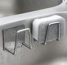 Gancho Suporte Esponja Pia Banheiro Cozinha Inox Auto Colante Resistente Água Organizador Aramado Bucha Gancho Suporte Esponja Pia Banheiro Cozinha Inox Auto Colante Resistente Água Organizador Aramado Bucha