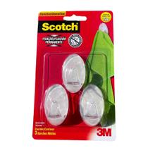 Gancho transparente medio scotch 3 ganchos - 3m