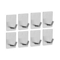 Ganchos Adesivos De Aço Inoxidável Montados Na Parede 4 8pcs Sem Perfuração Para Cozinha Banheiro