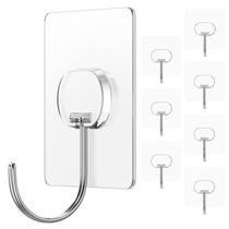 Ganchos adesivos JINSHUNFA Heavy Duty Waterproof, pacote com 8 Ganchos adesivos JINSHUNFA Heavy Duty Waterproof, pacote com 8