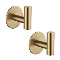 Ganchos adesivos ZWTNBFST 304 de aço inoxidável, 2 peças de ouro escovado Ganchos adesivos ZWTNBFST 304 de aço inoxidável, 2 peças de ouro escovado